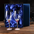 Simcat Handmade Painted Enamel Flower Glass Wine Glasses Transparent Refined - Image 6