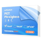 6 Pack of PET/Plexiglass Sheets 12x24-0.04" Clear Plastic Sheet Panels by Langaelex