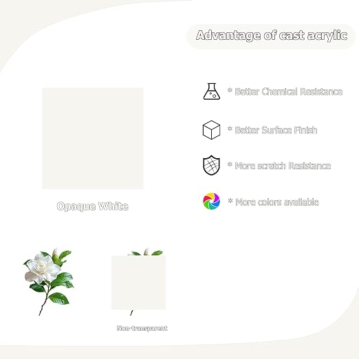 2 Pack 12'' x 12'' Opaque White Acrylic Sheet, 3mm Thick Acrylic Plastic Sheet - Image 5