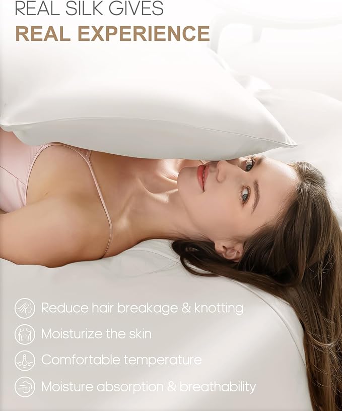 THXSILK Set of 2 100% Silk Pillowcases - Image 3