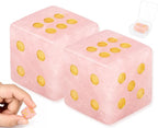 2 Pcs Mahjong Crystal Dice 16mm Pink Crystal D6 Mahjong Dice Set Mahjong Sieve by Coiyie