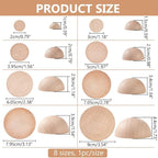 BENECREAT 8Pcs 8 Sizes Half Round Pottery Tools Set, Wooden Ceramic Top Tool - Image 2