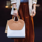 ACRNIGHEET Crochet Bag Kit for Adults Khaki Handbag Kit for Beginners Tote Bag - Image 5