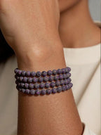 6mm Matte Purple Cloisonne Jasper Bead, 15-Inch Matte Round Loose Stone Beads - Image 4