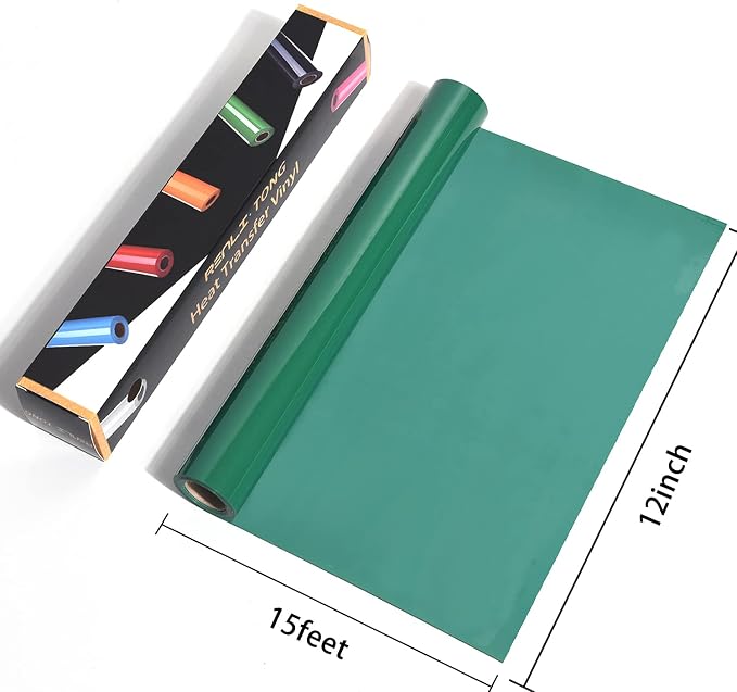RENLITONG Green Iron on Vinyl 12Inch by 15ft Roll HTV - Image 2