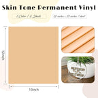 Tintnut Skin Tone Permanent Vinyl 8 Sheets 12''x10'' Pastel Adhesive Vinyl | - Image 2