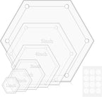 6Pieces Hexagon Quilting Templates Set, Acrylic Quilting Rulers and Templates by Unknown