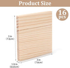 Wooden Blocks for Crafts, 1/4″ Thick 3″ X 3″ Wood Squares for Crafting - Image 3