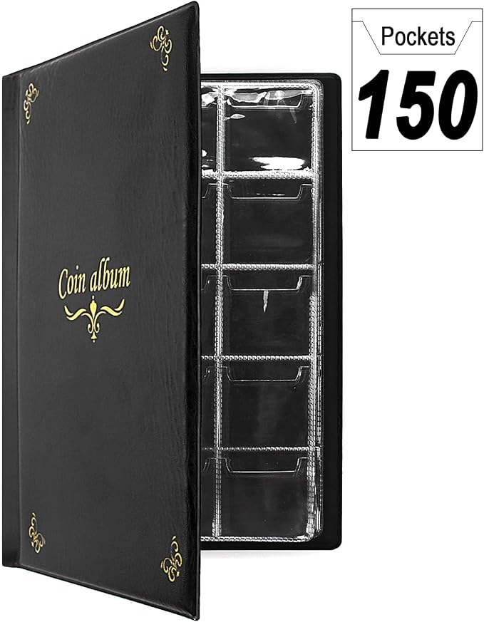 150 Pockets Coin Album, Penny Collecting Book, Souvenir Coins Collection Holder - Image 8
