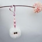 Beadable Heart Pom Pom Keychain Blank Bar - Image 8