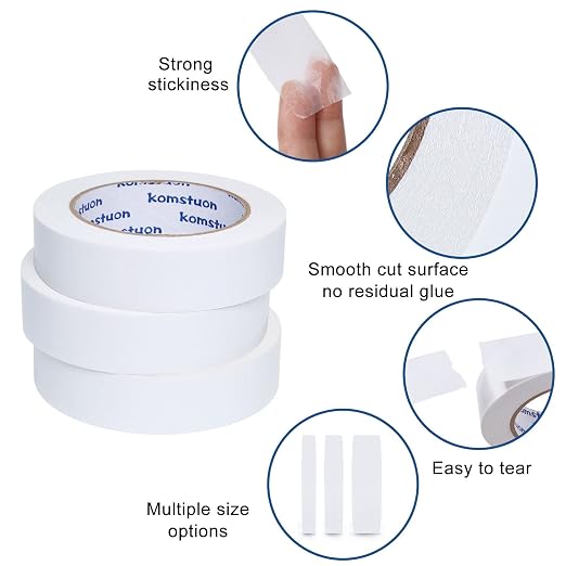 Double Sided Tape 1 Inch x 30 Yards, 3 Rolls Double-Sided Adhesive Tape - Image 3