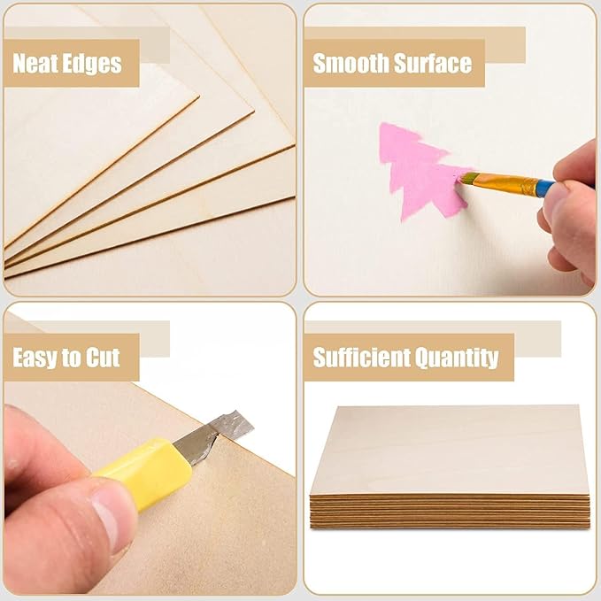 AWIZOM 12 Pack Basswood Sheets for Crafts 12 x 16 x 1/16 Inch-2 mm Thick - Image 3