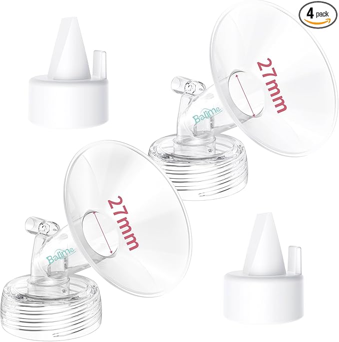 Electric Breast Pump Parts Compatible with Spectra S1/S2/9 Plus, 2Pcs Duckbill Valves and 2Pcs 27mm Flange (Not Original Spectra Accessories)