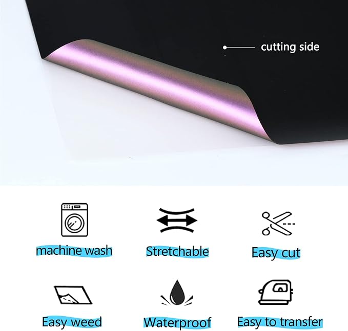 guangyintong Chameleon Heat Transfer Vinyl HTV Rolls, Changing Color HTV Vinyl - Image 5