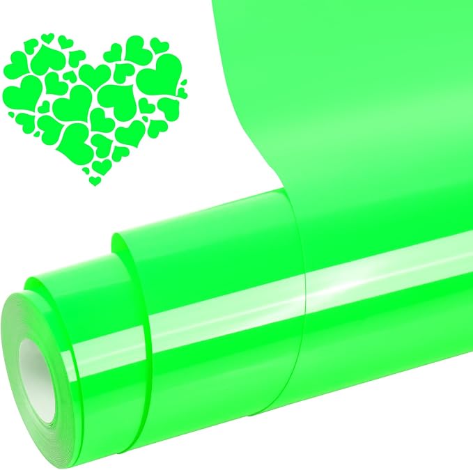 PU Heat Transfer Vinyl Fluorescent Green, 12Inches×20FT Iron on by Unknown