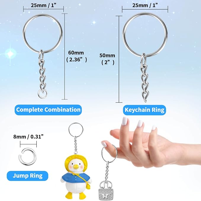 PAXCOO 150Pcs Split Key Chain Rings - Image 3