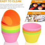 Extra Large Silicone Muffin Cups 24 Pack | Non-stick, - Image 4