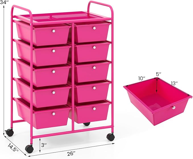 BECOMFORT 10-Drawer Rolling Cart - Image 3