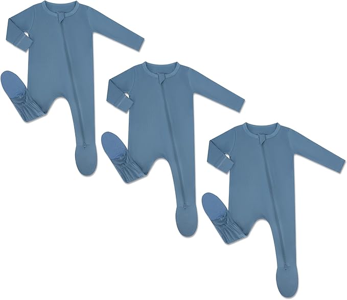 HAPIU Rayon from Bamboo Baby Footed Pajamas, 2 Way Zipper YKK, Footie for Baby Boy Girls, Newborn-24 Months