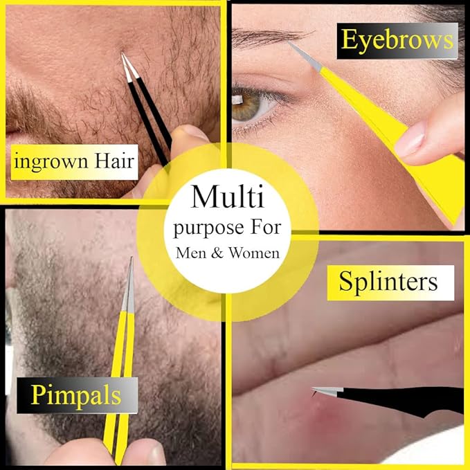 Super Sharp Pointed Tweezers Precision Fine Point Tip Ingrown Hair Removal Kit - Image 5
