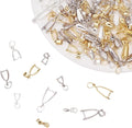 PH PandaHall 120 Pieces Brass Pinch Clip Bail Clasp Dangle Charm Bead Pendant by PHPandaHall