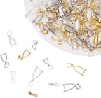 PH PandaHall 120 Pieces Brass Pinch Clip Bail Clasp Dangle Charm Bead Pendant by PHPandaHall