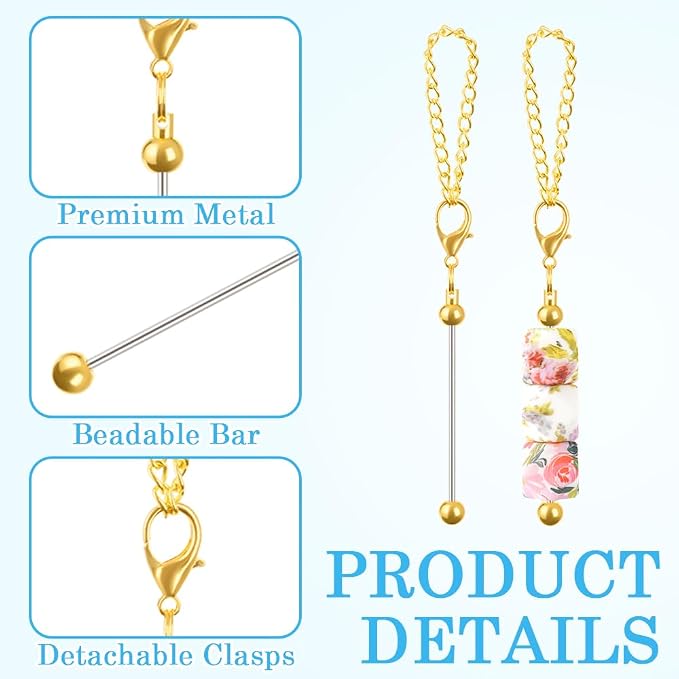 30 PCS Beadable Keychain Bars Bulk, Metal Blank Keychain Bars - Image 4