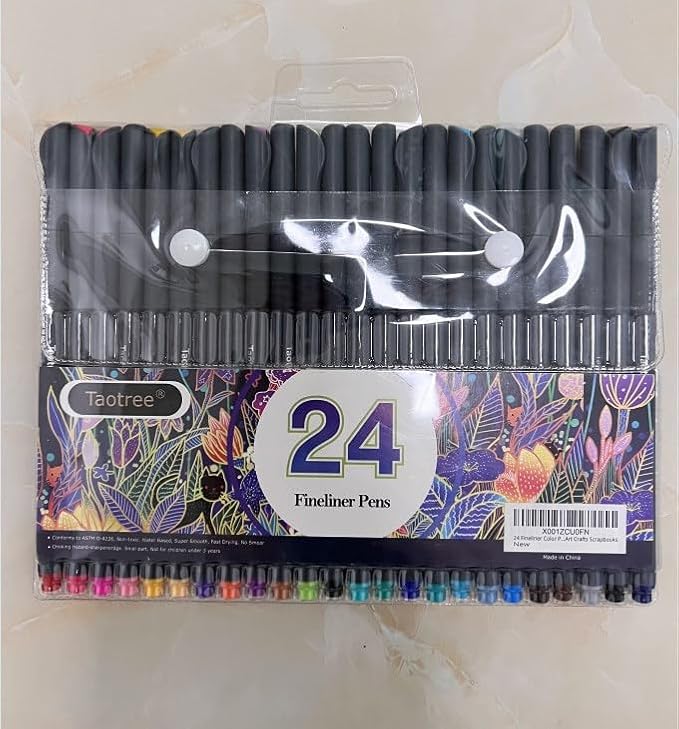 Taotree 24 Fineliner Color Pens, Fine Line Colored Sketch Writing Drawing Pens - Image 7