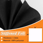 IONTACH 36" X 36" Black Stiff Felt Fabric 1.2mm Thick | Felt Sheet - Image 3