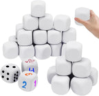 30 PCS White Blank Foam Dice 1.96 Inch EVA Six Sided Dice DIY Craft Supplies by Heytimi