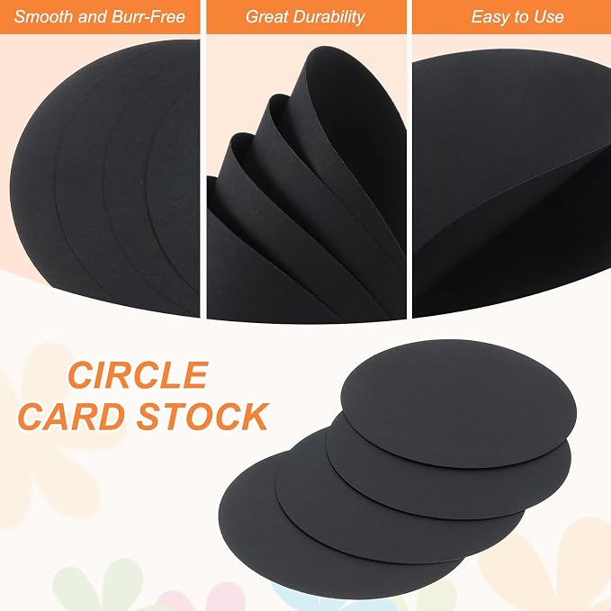 MECCANIXITY 24 Pcs Circle Card Stock, 6.7 Inch Round Cutouts Paper Thick - Image 3