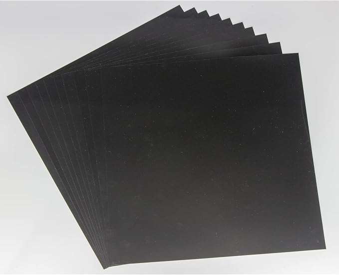 Opaque Black Plastic Sheets, 7.5mil 12” X 12” Craft PET Film, PET Stencil by neglex