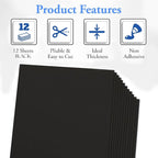 Black Eva Foam Sheets, 12 Pack, 2mm Thick, 6 x 9 Inch, Handicraft Foam Paper - Image 2