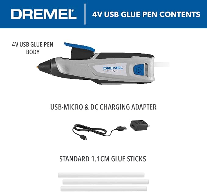 Dremel HSGP-01 4V Cordless USB Rechargeable Hot Glue Pen Glue Gun, Fast - Image 13