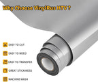 VinylRus Heat Transfer Vinyl-12” x 20ft Silver Iron on Vinyl Roll - Image 3