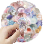 50PCS Sea Shell Stickers Aesthetic PET Transparent Conch Sticker Clamshell - Image 3