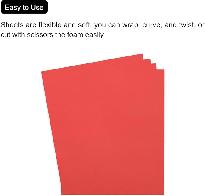 MECCANIXITY EVA Foam Sheets Red 35.4 Inch x 19.7 Inch 2mm Thick Crafts Foam - Image 4