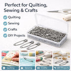 250 PCS 1.5 Inch Curved Safety Pins, Stainless Steel Quilting Pins | Curved - Image 5