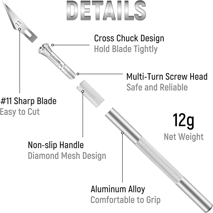 Jetmore 10 Pack Exacto Knife Set, Hobby Knife, SK-5 High Carbon Steel Craft - Image 3