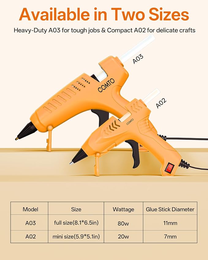 Full Size Hot Glue Gun with 10 Glue Sticks | 80W High-Power Fast Heating - Image 6