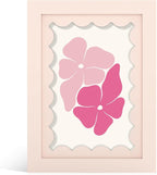 5x7 Picture Frame with Real Glass, Wooden cute 5 x 7 Photo Frame with Wavy Mat by THKRLOF