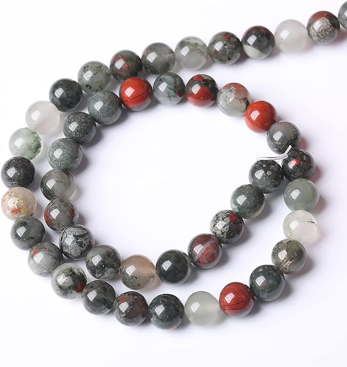90PCS 8mm Natural African Bloodstone Beads Round Loose Gemstone Energy Healing - Image 5
