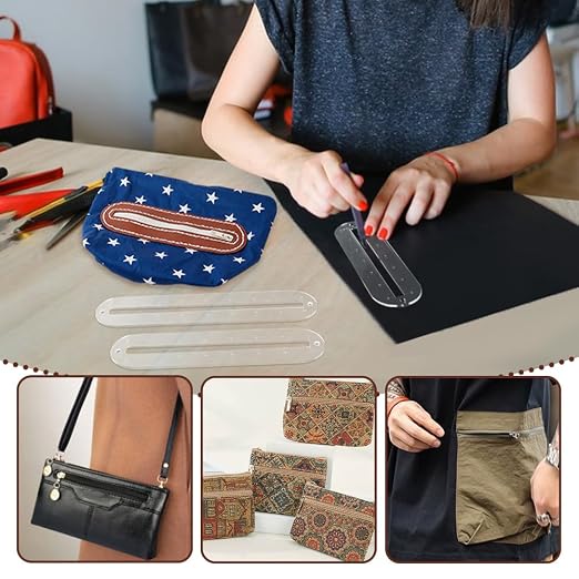 PH PandaHall 6pcs 3 Sizes Zipper Making Templates - Image 6