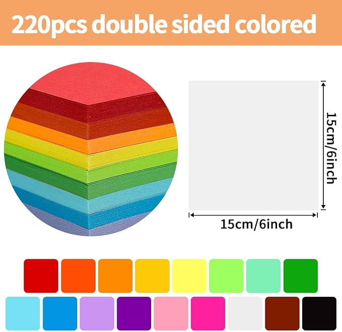 Praisebank White Origami Paper, Double Sided Color, Origami Paper Kit - Image 2