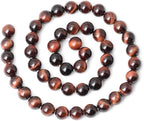45PCS 8mm Natural Red Tiger Eye Gemstone Round Loose Beads - Image 2