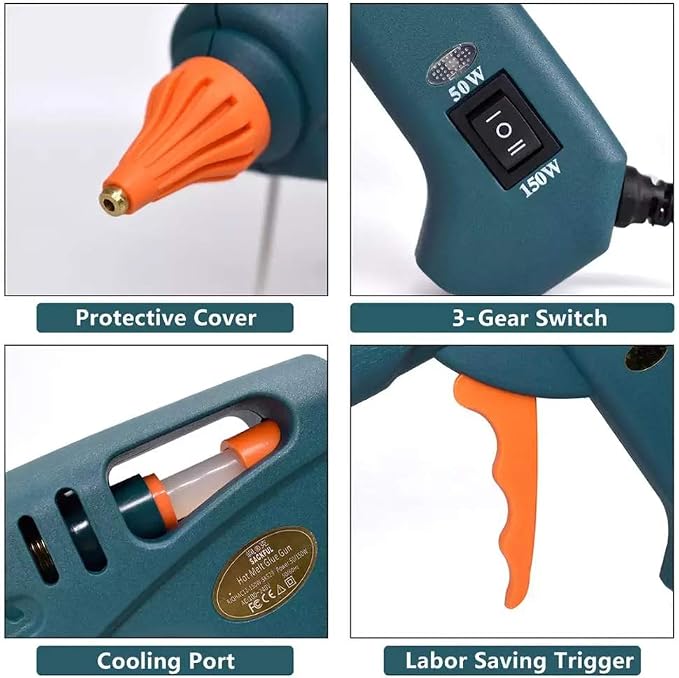 Full Size Hot Glue Gun Nozzle Set, 50/150 Watts Dual Power - Image 5