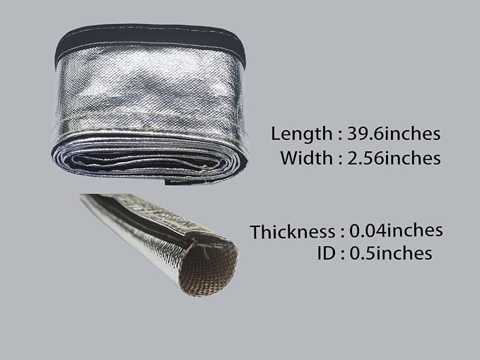 Automotive Heat Shield Sleeve, 1/2" x 3.3 Ft Aluminized Sleeving - Image 3
