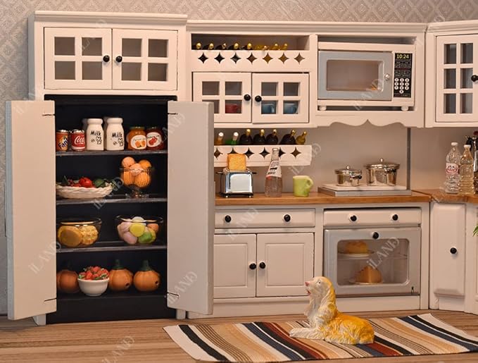 iLAND Dollhouse Furniture and Accessories Set Dollhouse Kitchen Modern Kit - Image 4