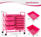 Giantex 9 Drawers Rolling Cart, Classroom Organizers, Storage Cart - Image 3