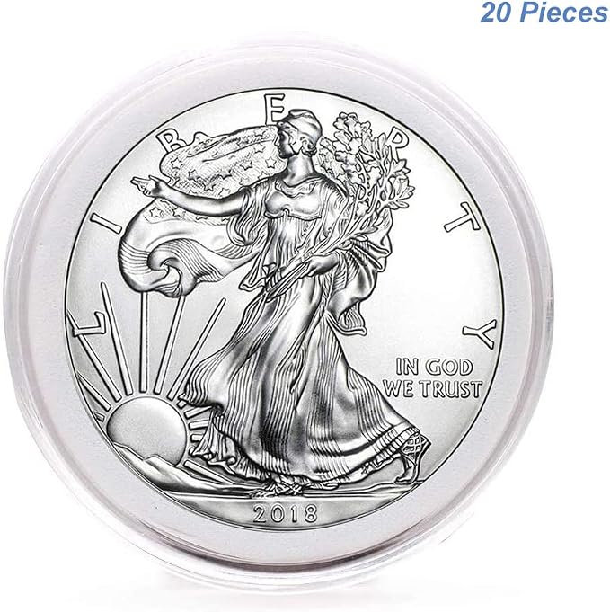 20pcs Clear Plastic Coin Capsules, Coin Collection Case of 5 Size - Image 2